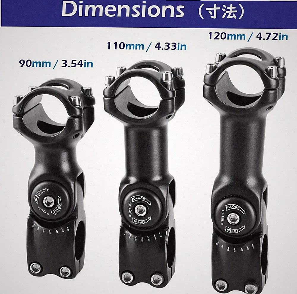 25.4/31.8mm MTB Bicycle Handlebar Mountain Road Bike Adjustable Stem Riser