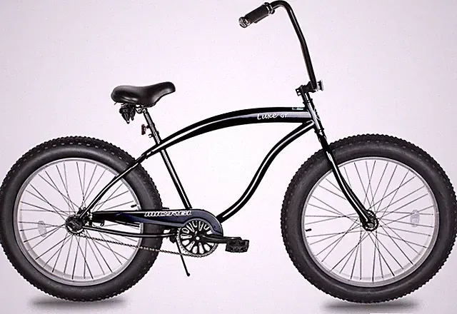 26" Luxe Cruiser Bike Coaster Brake 4” Fat Tire Chrome Rise Handlebar Comfy Seat