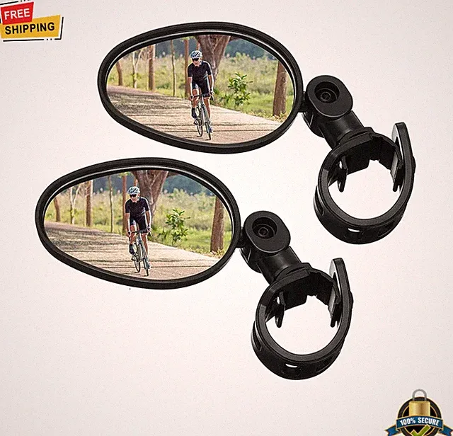 2PCS 360° Bicycle Rearview Mirrors – Adjustable Handlebar Convex Bike Set
