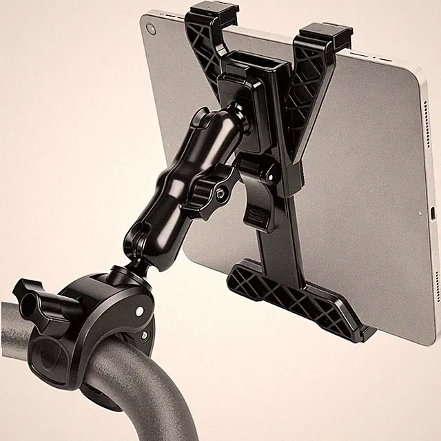 7-11.5" Tablet iPad Mount Holder for Mic Stand Treadmill Peloton Bike Handlebar