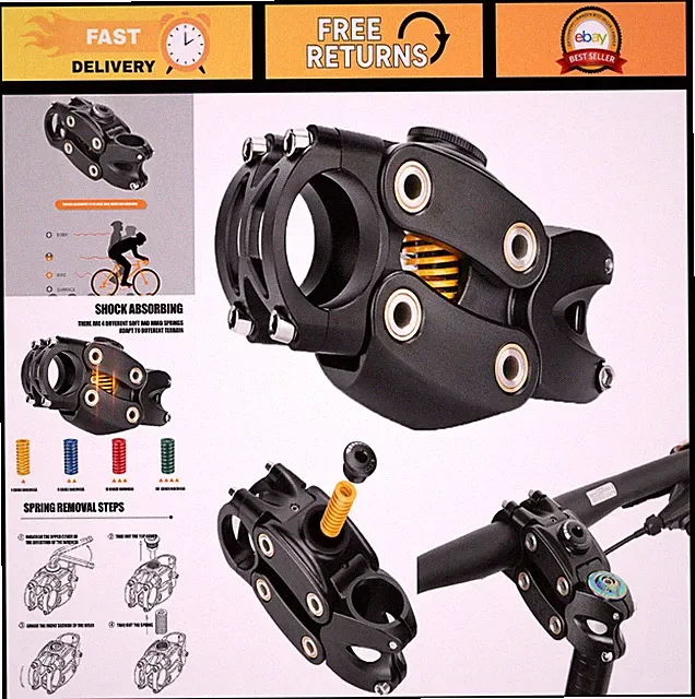 Adjustable 7° Suspension Stem - 45mm Rise Handlebar Riser for MTB BMX Road Bike