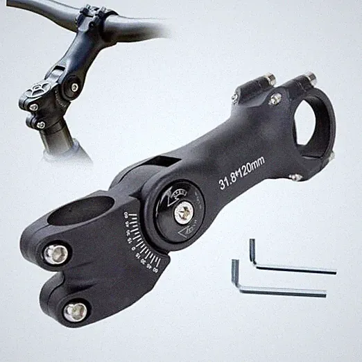 Adjustable Bike Stem - 31.8mm Handlebar & 28.6mm Fork, 120mm Center Length
