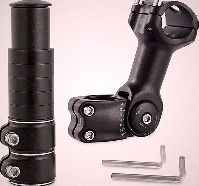 Adjustable Bike Stem Riser, Bike Handlebar Extender Set 31.8Mm 60° for Mountain