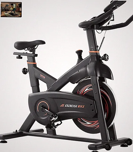 Adjustable Magnetic Resistance Indoor Exercise Bike with LCD Monitor and Comfort