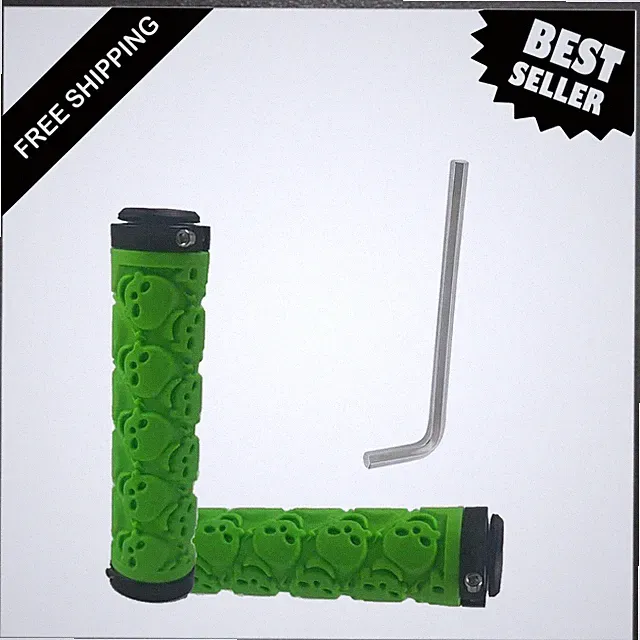 Bike Handlebar Grips, Non Slip Rubber, Double Locking, 22.3mm Inner Diameter