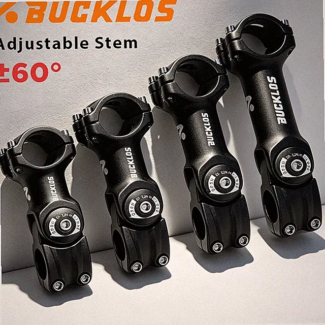 BUCKLOS Adjustable Mountain Bike Stem ±60° Bicycle Handlebar Fork Riser 31.8MM