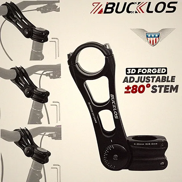 BUCKLOS Stem Adjustable 80 Degree 90-145mm 31.8mm Handlebar MTB/BMX/Road Bike US