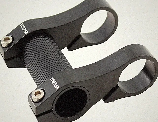 Double-Stem 25.4mm Handlebar Riser Adapter Ultralight Bike for Folding Bike