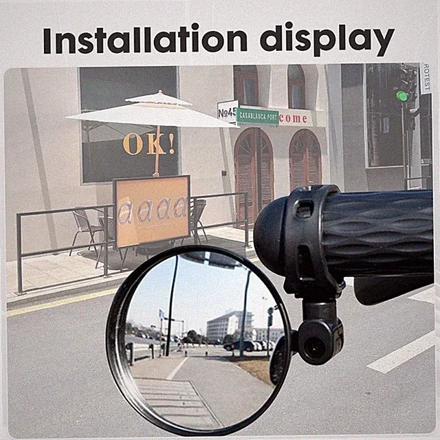 Ebike Bike Handlebar Mirror - Rotatable Adjustable Wide Angle Rear View Rearview