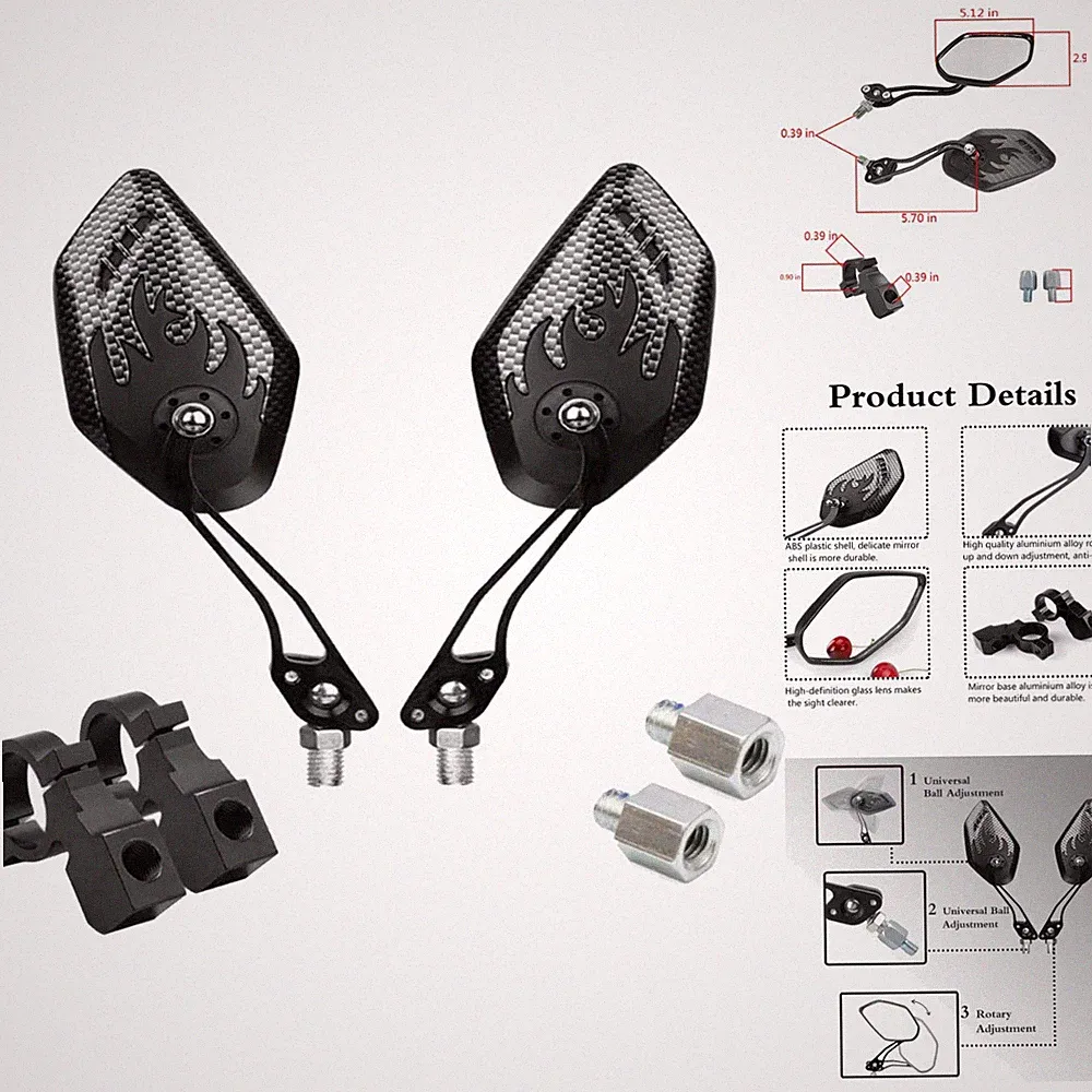 Electric Bike Mirrors Wide View Adjustable Handlebar Mount Bicycle Ebike Mirror