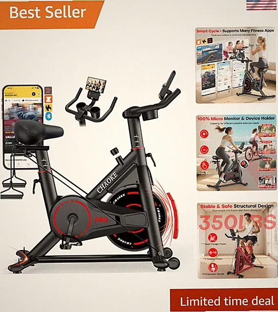 Versatile Indoor Cycling Bike: Adjustable Magnetic Resistance & Comfortable Seat